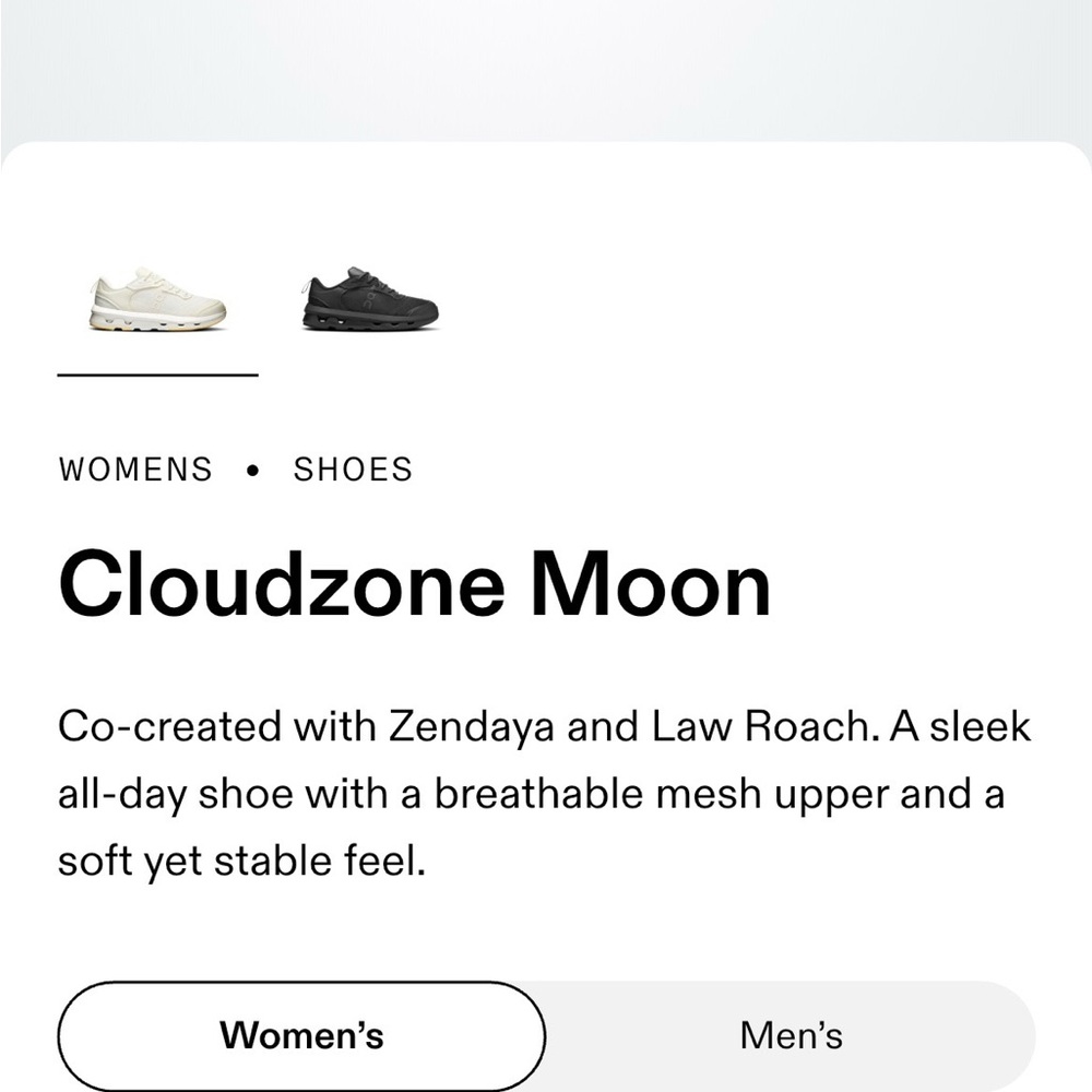 On Running women’s cloudzone moon Sneakers Size 7